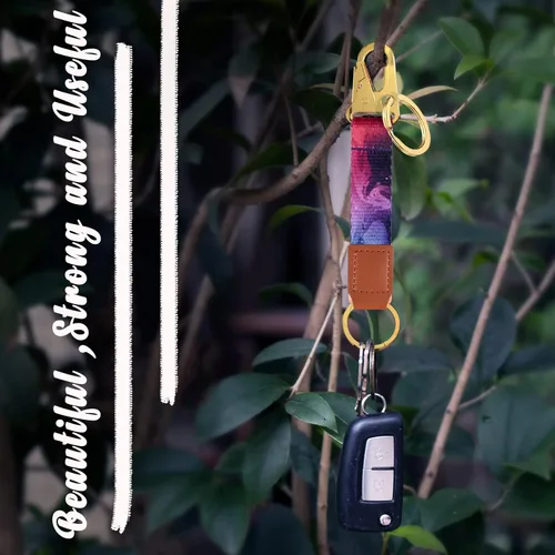 Vista 2 de Maicican Bonito llavero con clip para mujeres y hombres, mosquetón para llaves y cartera con anillos para llavero
