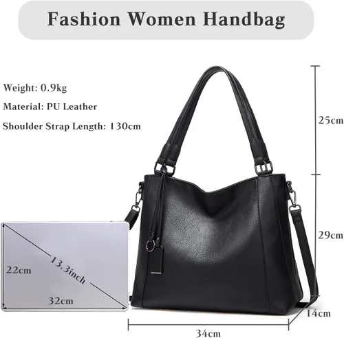 Vista 3 de FANDARE Bolso de mano para mujer, de piel sintética suave, impermeable, resistente al agua