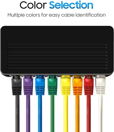 Vista 12 de Cmple - Cable Ethernet Cat5e de 1.5 pies, Cable Patch Ethernet UTP Cat 5e de 350 MHz, Cable LAN de red de 1 Gbps, conectores RJ45, compatible