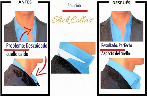 Vista 5 de Slick Collar Paquete de soporte de cuello de camisa ajustable con soporte para cuello para hombres y mujeres, Blanco