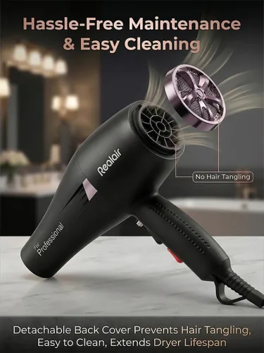 Vista 8 de Secador de pelo de salón, secador de pelo profesional, motor de CA con difusor para mujeres y hombres, secado rápido 5X, potente y silencioso