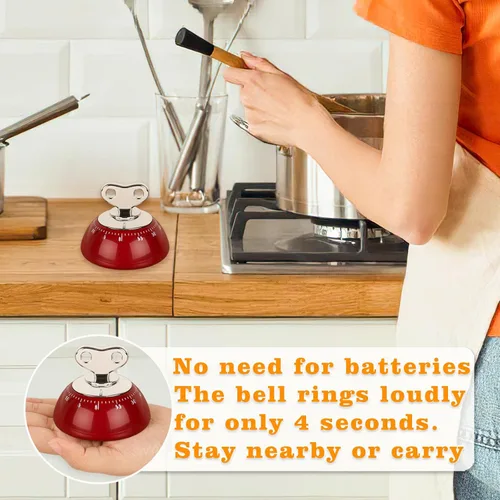 Vista 7 de Temporizador mecánico de cocina, temporizador analógico magnético con sonido de alarma fuerte para cocinar, hornear, diseño retro clásico,
