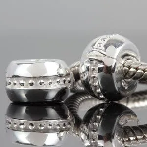 Vista 3 de Abalorio redondo de plata de ley 925 con cierre para pulsera europea