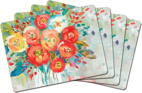 Vista 13 de Manteles Individuales Decorativos Premium de Tablero Duro para Mesa Jardín de Medianoche Negro y Blanco Paquete de 4 Fabricado en los Estados Unidos