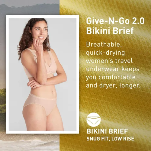 Vista 33 de ExOfficio Give-N-Go 2.0 - Calzones de bikini para mujer, transpirables, duraderos, de fácil cuidado, ropa interior de viaje
