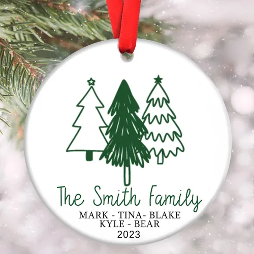 Vista 17 de Adornos familiares personalizados, adorno de Navidad familiar, decoración del hogar de Navidad, regalos de Navidad para la familia, adornos de árbol