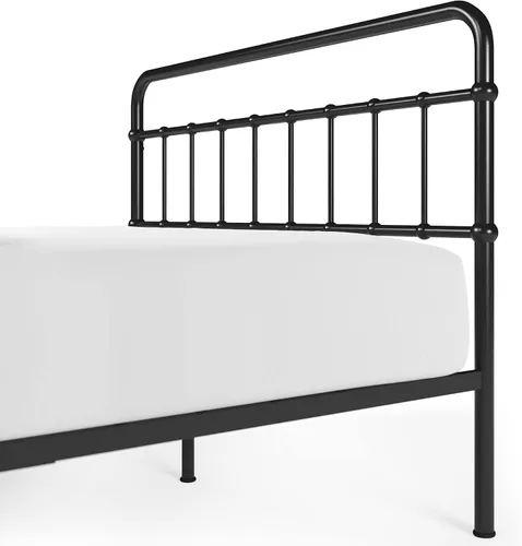 Vista 4 de Zinus Florence - Base de cama con plataforma de metal, base de colchón, no necesita somier, fácil montaje, color negro, tamaño matrimonial