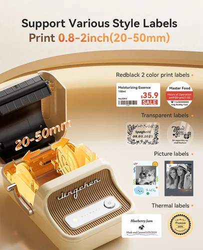 Vista 4 de NIIMBOT Label Maker, B21 Pro 300DPI Impresora de pegatinas HD para fotos Blanco
