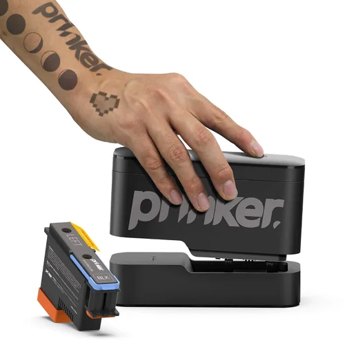 Vista 10 de Prinker Impresora temporal de tatuajes, tatuajes personalizados en segundos, resistente al agua y lavable con jabón, compatible con Android e iOS