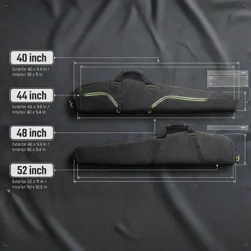 Vista 2 de Funda táctica para rifle con visor y escopeta, suave y acolchada Fit 38/42/46/50inch , 2 Accessory Pockets Adjustable Shoulder Strap