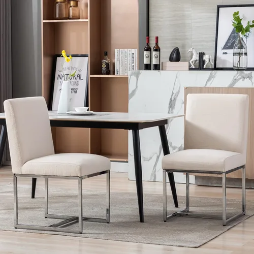 Vista 27 de BESTANO Sillas De Comedor - Juego de 2 sillas de comedor modernas negras tapizadas de piel sintética para cocina y comedor con marco de metal negro