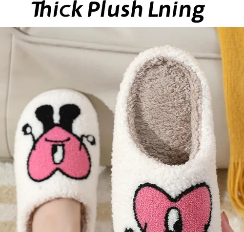 Vista 3 de LEZIRTOI Bad Cute Bunny Slippers For Women Men Couple Casual Shoes Cartoon Plush Indoor Outdoor Slipper Winter Love Pattern Slippers House Slippers