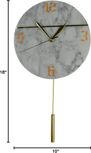 Vista 4 de Three Star Reloj de pared de péndulo de mármol moderno