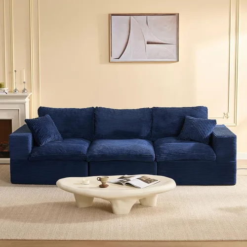 Vista 15 de Sofás seccionales de 106.3 pulgadas para sala de estar, sofá en nube, sofá modular seccional, sofá convertible, sofá de asiento profundo, juego