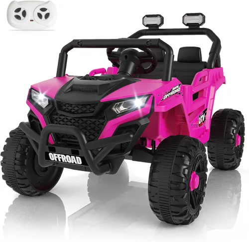Vista 10 de Winado 12V Ride on Off-Road UTV, coche eléctrico para niños con control Negro