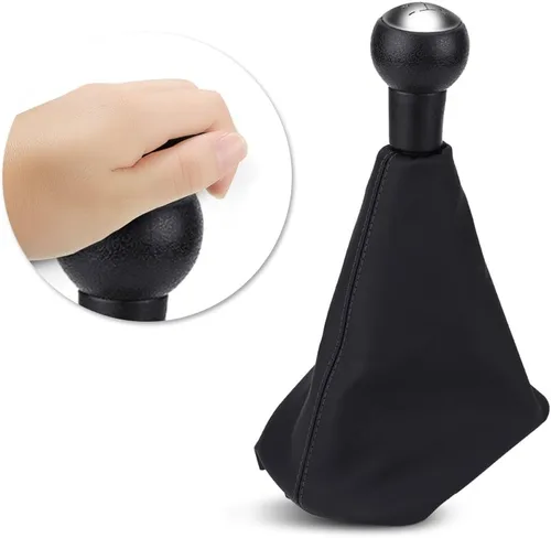 Vista 4 de Qiilu Pomo de palanca de cambios de 5 velocidades, negro, plástico, compacto, fácil de instalar, duradero, ambidiestro, plástico sin terminar, mango