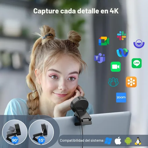 Vista 9 de EMEET C950 Cámara Web 4K para PC - Enfoque Automático PDAF, Cámara Web USB con Micrófono y Cubierta de Privacidad Física, 1080P@60FPS, USB 2.0