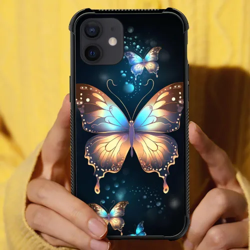 Vista 359 de Funda compatible con iPhone 8, a prueba de golpes, antiarañazos, bandera de ciervos de cola blanca de grano de madera estadounidense