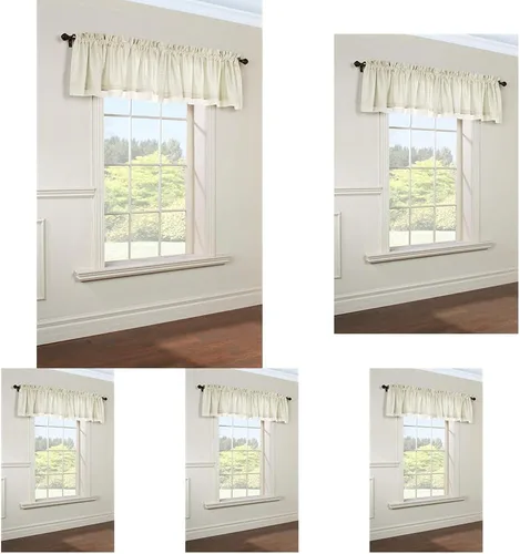 Vista 2 de Loft Living Rhythm - Cenefa a medida con bolsillo para barra, 54 x 15 pulgadas, color blanco