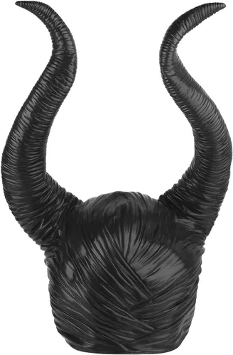 Vista 4 de Tocado de disfraz de Maléfica, 1 unidad, sombrero de Halloween, cuernos de reina negros.