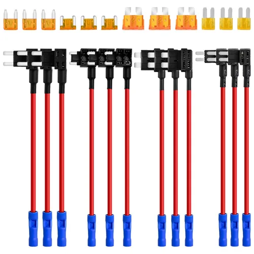Vista 11 de Muhize ATC/ATO - Juego de portafusibles y fusibles en línea (10 unidades) - Arnés de cableado de calibre 16 con fusible