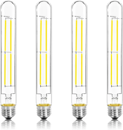 Vista 16 de Bombilla LED E26 de 3.2 pulgadas, 2200K blanco ámbar, equivalente a 60 vatios, CA 120V 600LM, bombillas Edison regulables, bombillas de luz