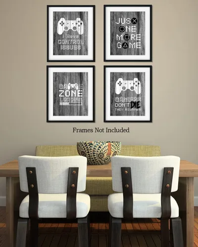 Vista 7 de Decoración de sala de juegos para niños, cosas geniales para tu habitación, cueva de hombre, dormitorio, sala de juegos y bar, juego de 4 accesorios