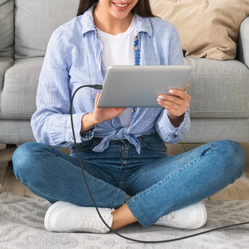 Vista 9 de SOOPII Cable USB C a USB C de 100 W PD [2 unidades de 10 pies] cable tipo C con indicador LED inteligente para lPhone 15/15 Pro/Plus/Pro Max, lPad