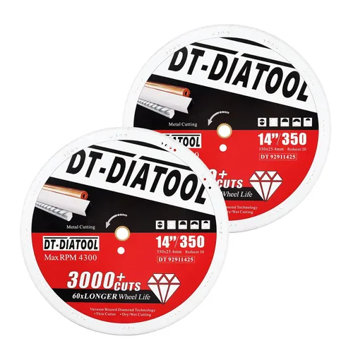 Vista 19 de DT-DIATOOL Ruedas de corte de diamante de 4 x 7/8 "para cuchillas de corte de metal de acero y hierro para amoladora angular