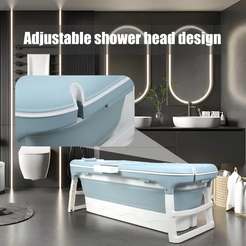 Vista 2 de Bañera plegable para adultos, bañera portátil con cubierta, para spa