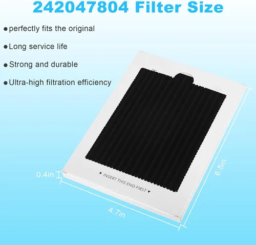 Vista 2 de Paquete de 6 filtros de aire de repuesto de alta calidad para refrigerador, filtro activado por carbón compatible con Frigidaire PAULTRA Pure Air