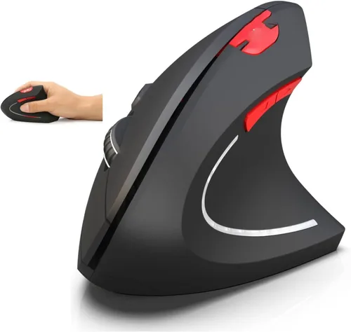 Vista 2 de Ratón inalámbrico recargable para juegos para computadora portátil vertical ergonómico USB Gamer Mause para teclas de ratones Bluetooth