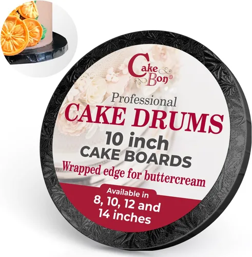 Vista 17 de Cakebon Tablas redondas para tartas – Tambores resistentes de 1/2 pulgada de grosor – Base profesional de 8 pulgadas para bordes totalmente