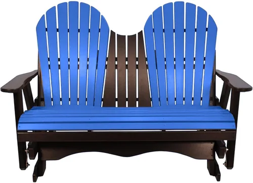 Vista 22 de Silla mecedora Aruba Adirondack de 2 pies, fabricada en Amish, madera de polietileno para exteriores, accesorios de acero inoxidable, fabricada