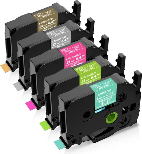 Vista 8 de MarkDomain Cinta de etiquetas de repuesto compatible para Brother P Touch TZe Tz 0.472 in 0.47 pulgadas