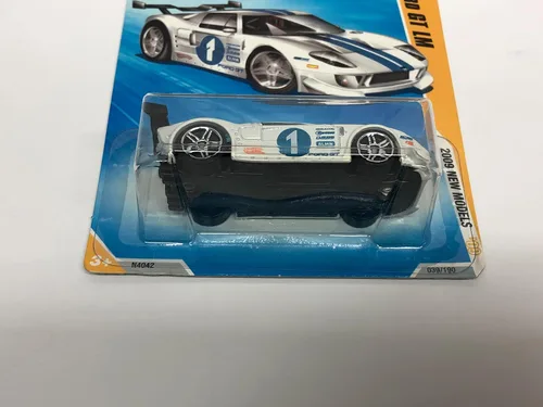 Vista 2 de 2009 Hot Wheels FORD GT LM (pintura blanca) fundido a presión 039/190