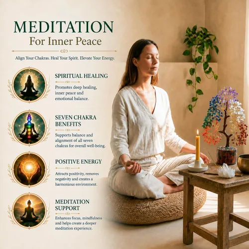 Vista 5 de El árbol de cristal original de 7 chakras, regalo de cumpleaños para mujeres, árbol de la vida de cristal curativo para hermana, regalos