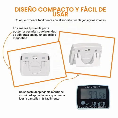 Vista 6 de Egg-O-Meter™ - Termómetro de huevo con pantalla digital grande con memoria mínima/máxima