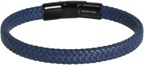Vista 7 de Geoffrey Beene - Pulsera trenzada de cuero auténtico para hombre, con cierre de acero inoxidable
