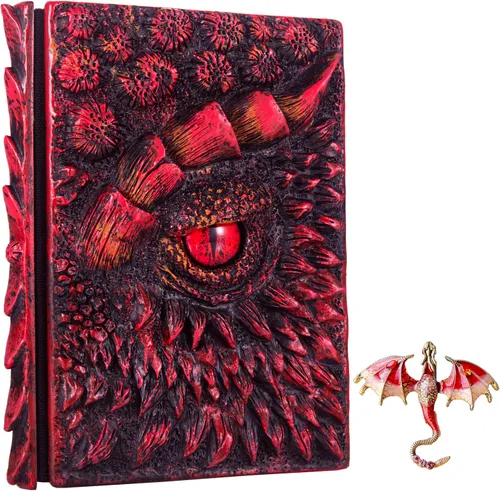 Vista 38 de Diario 3D en relieve de ojo de dragón en relieve, cuaderno grabado de resina, cuaderno Dnd para los amantes de los dragones, papel en blanco, bloc
