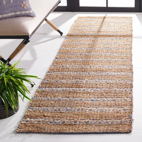 Vista 8 de SAFAVIEH Natural Fiber Collection NFB655Z - Alfombra de pasillo de 2 pies 3 pulgadas x 8 pies, color negro y natural, hecha a mano de yute a rayas