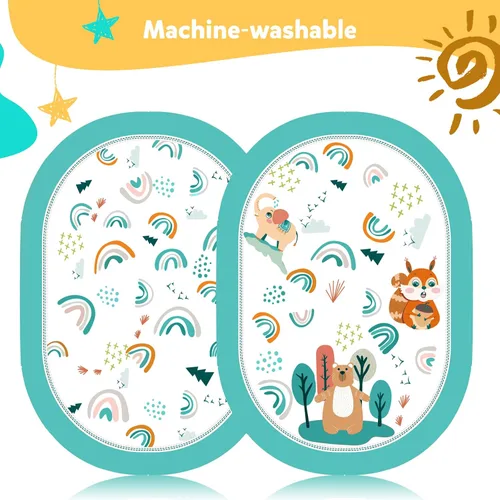 Vista 7 de Ibabejoy - Gimnasio de juego para bebés, gimnasio de juego basado en escenarios con 2 fundas lavables a máquina para recién nacidos a niños, tapete