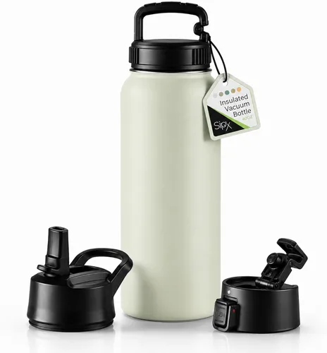 Vista 89 de SIPX™ Botella de Agua Aislada de 18 oz con 3 Tapas – Acero Inoxidable a Prueba de Fugas, Triple Aislamiento – Frío 24 Horas/Caliente 12 Horas – Negro