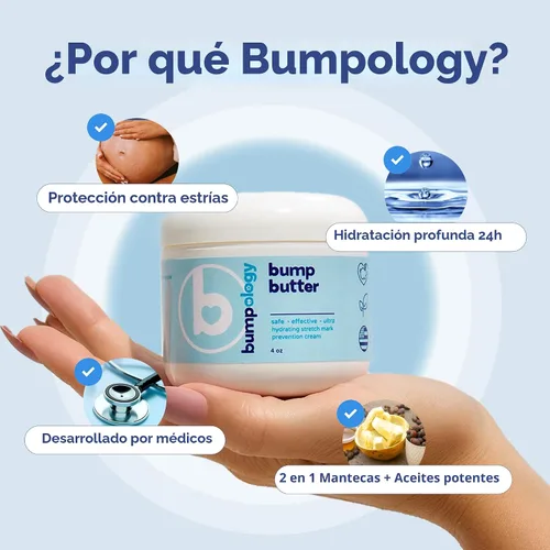 Vista 6 de Bumpology Bump Butter Stretch Mark Crema hidratante Crema para el vientre 2 en 1 totalmente natural para el embarazo Fabricado en Estados Unidos