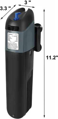 Vista 9 de AQUANEAT Filtro de acuario 5W Bombilla UV Green Water Killer Filtro de bomba sumergible 132 GPH para tanque de peces de 75 galones
