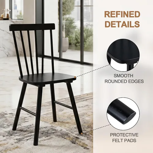 Vista 6 de DUHOME Windsor - Juego de 2 sillas de comedor de madera con respaldo de husillo, sillas de cocina de madera para el hogar, cocina, sala de estar