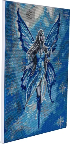 Vista 2 de Snow Fairy by Anne Stokes Crystal Art Kit de manualidades de tamaño completo para manualidades, pintura de diamante 5D, arte de pared sobre lienzo