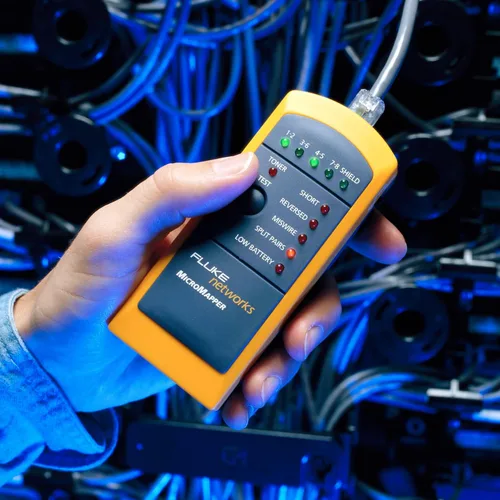 Vista 2 de Fluke Networks MT-8200-49A Probador de Cables de Cobre, Gris/Amarillo