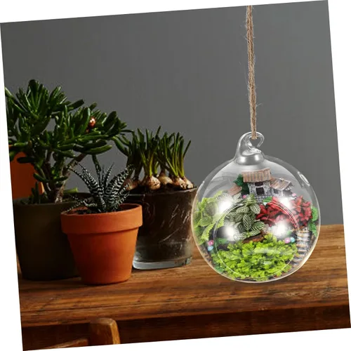 Vista 4 de 2 piezas de botella ecológica soporte para plantas de aire colgante globo terrario planta colgante terrario globo colgante terrario planta de aire