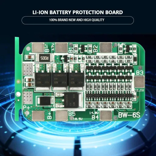 Vista 6 de Tablero de batería de 6S 15A 22V 24V Tablero de carga de batería de litio Módulo de cargador de placa de célula de PCB para célula de iones de litio